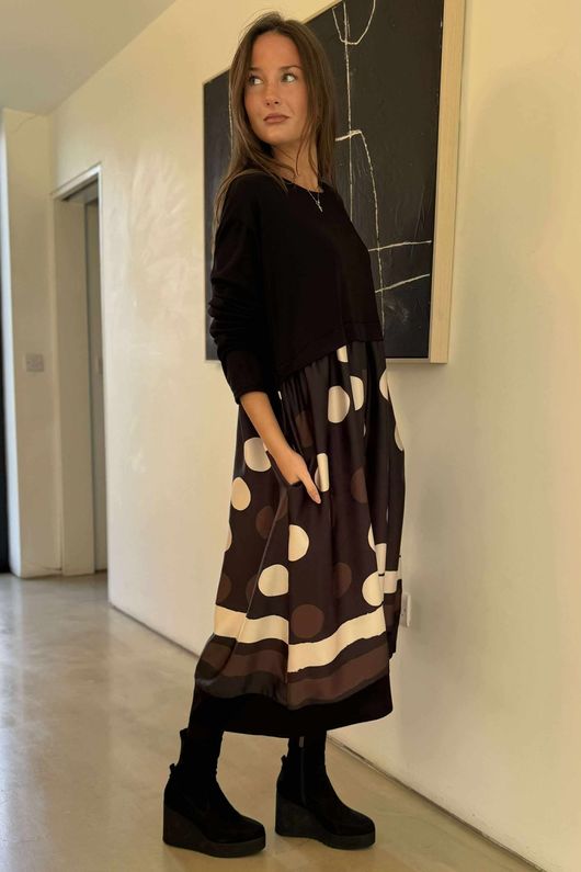 Dominian Smock Dress Polka Dot